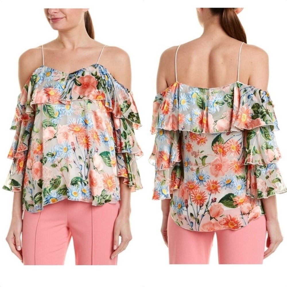 Alice and Olivia Marylee ruffle blouse med
